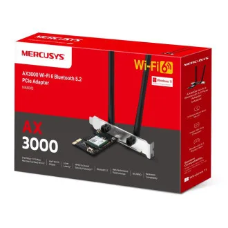 Karta Mercusys MA80XE AX3000 WiFi6 BT PCIe Karta Mercusys MA80XE AX3000 WiFi6 BT PCIe
