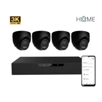 iGET HOME N85P4 - zestaw kamera NVR PoE rozdzielczość 3K, 8CH NVR   4x kamera z audio, IR i LED