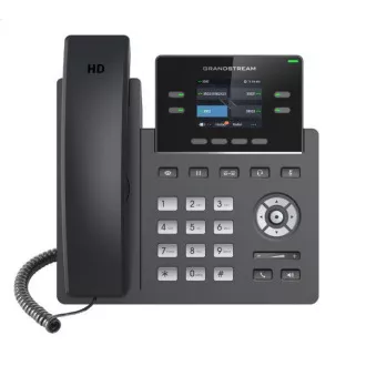 Grandstream GRP2612P, wyświetlacz paskowy TFT 2,4", 2 konta SIP, 4 prog. trunk, 16 BLF trunk, PoE, 10/100Mbps