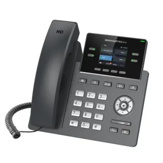 Grandstream GRP2612P, wyświetlacz paskowy TFT 2,4", 2 konta SIP, 4 prog. trunk, 16 BLF trunk, PoE, 10/100Mbps