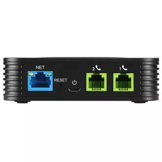 Grandstream HT802 V2 (ATA), 2x FXS, 2 konta SIP, 1x LAN, 3-way conf., auto-provisioning