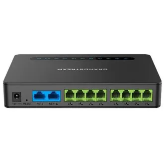 Grandstream HT818 V2 (ATA), 8 portów FXS, 2 profile SIP, 1 port Gbit LAN, router NAT, konferencja trójstronna