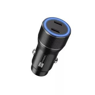 Podwójna metalowa ładowarka samochodowa ER POWER 40W USB-C PD QC 3.0