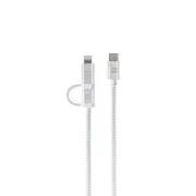 ER POWER Podwójny kabel USB-C C/L Mfi 100cm biały