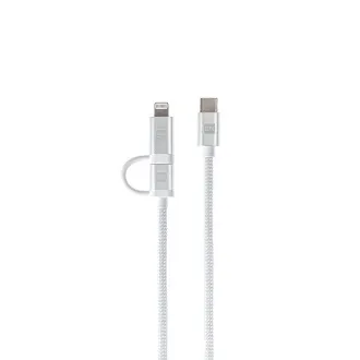 ER POWER Podwójny kabel USB-C C/L Mfi 100cm biały