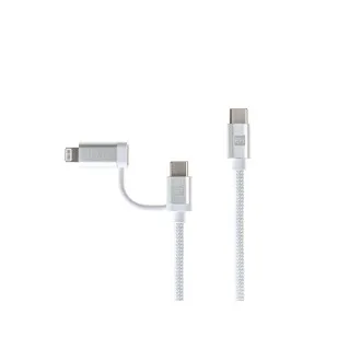 ER POWER Podwójny kabel USB-C C/L Mfi 100cm biały