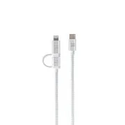 ER POWER Podwójny kabel USB-C C/L Mfi 200cm biały