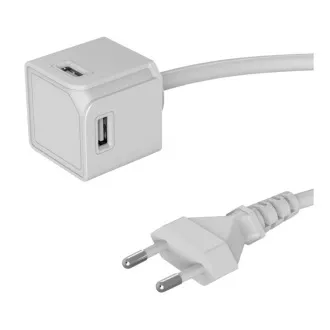 Rozszerzenie gniazda. PowerCube USBcube EXTENDED 4x USB-A biały (3A), kabel 1,5m
