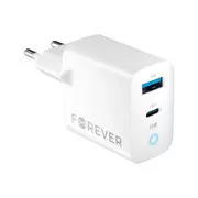 Szybka ładowarka Forever GaN TC-06-45AC GaN PD QC 1x USB-C 1x USB 45W biała
