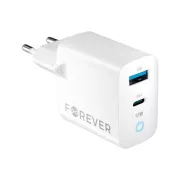 Szybka ładowarka Forever GaN TC-06-65AC PD QC 1x USB-C 1x USB 65W biała