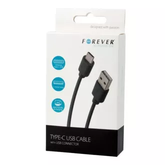 Kabel do transmisji danych Forever USB/USB-C 1m 1A czarny