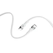 Forever Elastyczny kabel USB-C/USB-C do transmisji danych 2m 100W Biały
