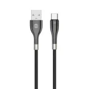 Forever Sleek Kabel USB/USB-C do transmisji danych 1m 3A czarny