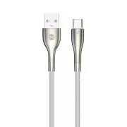 Forever Sleek Kabel USB/USB-C do transmisji danych 1m 3A biały
