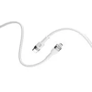 Forever Elastyczny kabel USB-C/Lightning do transmisji danych 1m 20W Biały