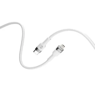 Forever Elastyczny kabel USB-C/Lightning do transmisji danych 1m 20W Biały