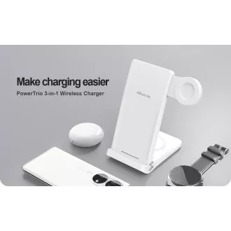Bezprzewodowa ładowarka Nillkin PowerTrio 3w1 do zegarka Huawei Watch biała Bezprzewodowa ładowarka Nillkin PowerTrio 3w1 do zegarka Huawei Watch biała