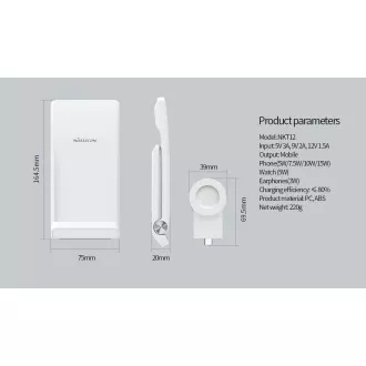 Bezprzewodowa ładowarka Nillkin PowerTrio 3w1 do zegarka Huawei Watch biała Bezprzewodowa ładowarka Nillkin PowerTrio 3w1 do zegarka Huawei Watch biała