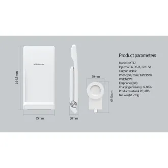 Bezprzewodowa ładowarka Nillkin PowerTrio 3w1 do zegarka Huawei Watch biała - Używany