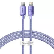 Baseus CAJY000205 Crystal Shine Series Kabel do transmisji danych USB-C - Lightning 20W 1.2m Fioletowy