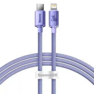 Baseus CAJY000205 Crystal Shine Series Kabel do transmisji danych USB-C - Lightning 20W 1.2m Fioletowy