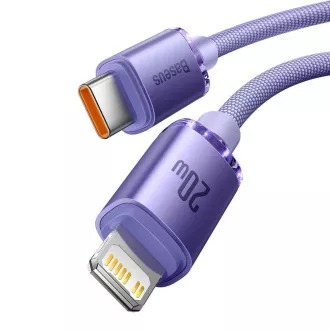 Baseus CAJY000205 Crystal Shine Series Kabel do transmisji danych USB-C - Lightning 20W 1.2m Fioletowy