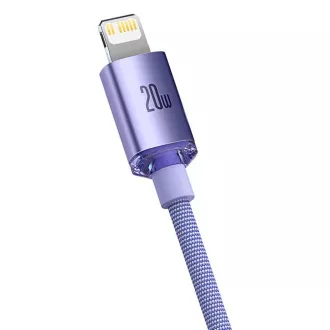 Baseus CAJY000205 Crystal Shine Series Kabel do transmisji danych USB-C - Lightning 20W 1.2m Fioletowy