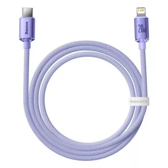 Baseus CAJY000205 Crystal Shine Series Kabel do transmisji danych USB-C - Lightning 20W 1.2m Fioletowy