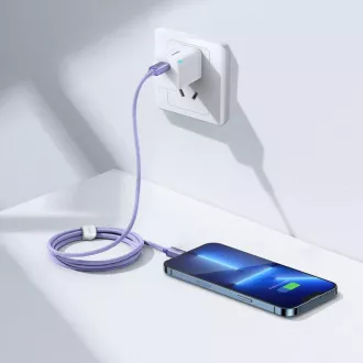 Baseus CAJY000205 Crystal Shine Series Kabel do transmisji danych USB-C - Lightning 20W 1.2m Fioletowy