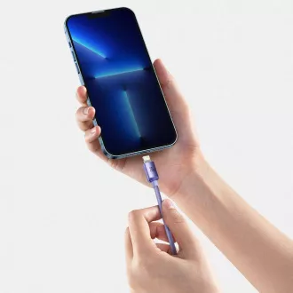Baseus CAJY000205 Crystal Shine Series Kabel do transmisji danych USB-C - Lightning 20W 1.2m Fioletowy