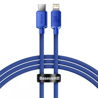 Baseus CAJY000203 Crystal Shine Series Kabel do transmisji danych USB-C - Lightning 20W 1.2m Niebieski