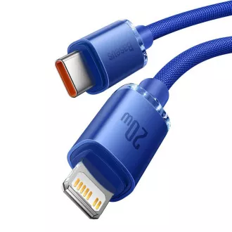 Baseus CAJY000203 Crystal Shine Series Kabel do transmisji danych USB-C - Lightning 20W 1.2m Niebieski