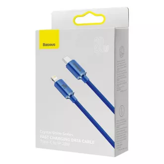 Baseus CAJY000203 Crystal Shine Series Kabel do transmisji danych USB-C - Lightning 20W 1.2m Niebieski