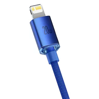 Baseus CAJY000203 Crystal Shine Series Kabel do transmisji danych USB-C - Lightning 20W 1.2m Niebieski