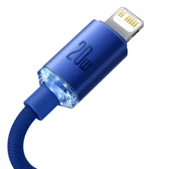 Baseus CAJY000203 Crystal Shine Series Kabel do transmisji danych USB-C - Lightning 20W 1.2m Niebieski