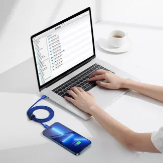 Baseus CAJY000203 Crystal Shine Series Kabel do transmisji danych USB-C - Lightning 20W 1.2m Niebieski