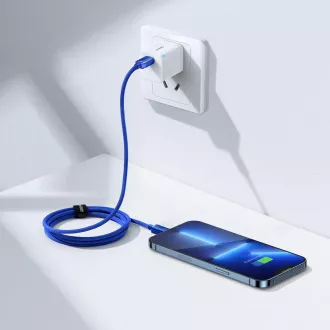 Baseus CAJY000203 Crystal Shine Series Kabel do transmisji danych USB-C - Lightning 20W 1.2m Niebieski