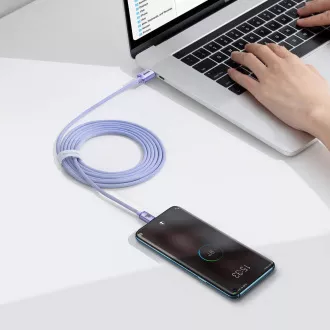 Baseus CAJY000705 Crystal Shine Series Kabel do transmisji danych USB-C - USB-C 100W 2m Fioletowy