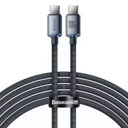 Baseus CAJY000701 Crystal Shine Series Kabel do transmisji danych USB-C - USB-C 100W 2m Czarny