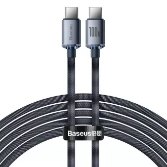 Baseus CAJY000701 Crystal Shine Series Kabel do transmisji danych USB-C - USB-C 100W 2m Czarny