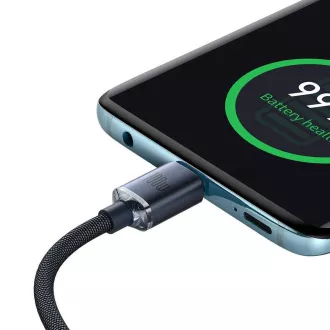 Baseus CAJY000701 Crystal Shine Series Kabel do transmisji danych USB-C - USB-C 100W 2m Czarny