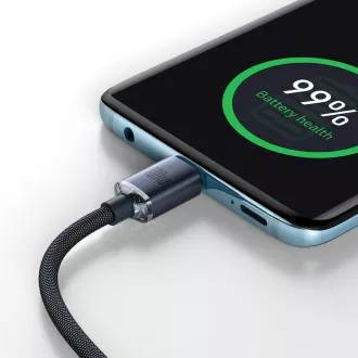 Baseus CAJY000701 Crystal Shine Series Kabel do transmisji danych USB-C - USB-C 100W 2m Czarny