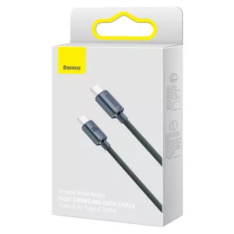 Baseus CAJY000701 Crystal Shine Series Kabel do transmisji danych USB-C - USB-C 100W 2m Czarny