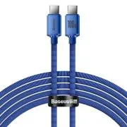 Baseus CAJY000703 Crystal Shine Series Kabel do transmisji danych USB-C - USB-C 100W 2m Niebieski