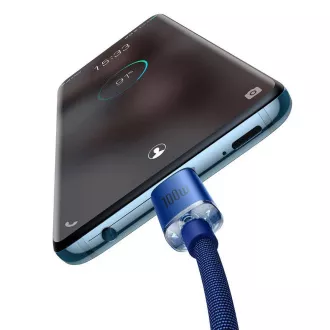 Baseus CAJY000703 Crystal Shine Series Kabel do transmisji danych USB-C - USB-C 100W 2m Niebieski