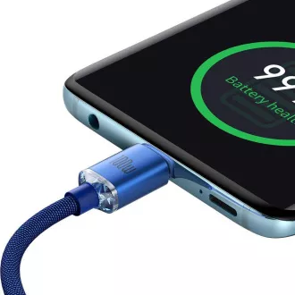 Baseus CAJY000703 Crystal Shine Series Kabel do transmisji danych USB-C - USB-C 100W 2m Niebieski