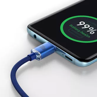 Baseus CAJY000703 Crystal Shine Series Kabel do transmisji danych USB-C - USB-C 100W 2m Niebieski