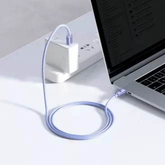 Baseus CAJY000605 Crystal Shine Series Kabel do transmisji danych USB-C - USB-C 100W 1.2m Fioletowy