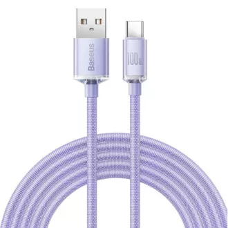 Baseus CAJY000505 Crystal Shine Series Kabel do transmisji danych USB - USB-C 100W 2m Fioletowy