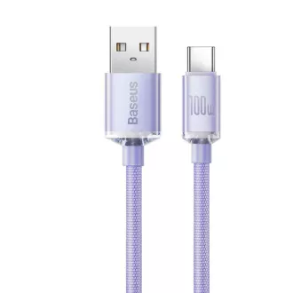 Baseus CAJY000505 Crystal Shine Series Kabel do transmisji danych USB - USB-C 100W 2m Fioletowy